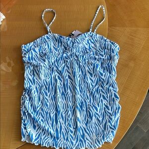 Blue Zebra Print Women's Top